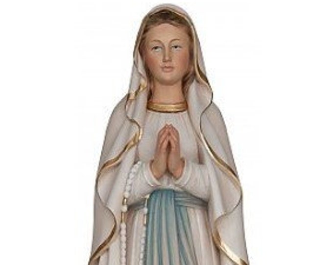 Statue of Our Lady of Lourdes carved in Val Gardena wood and hand decorated of Italian artisan production