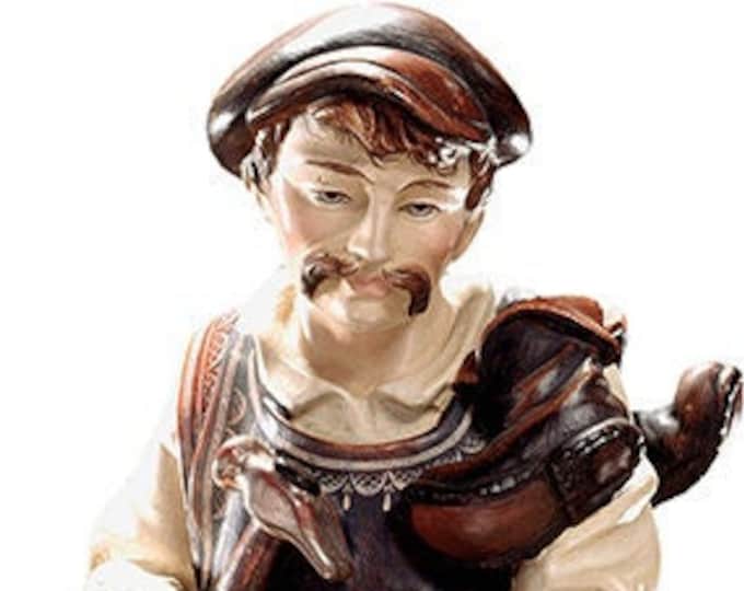 Sculpture of the Shoemaker carved in wood from Valgardena and decorated by hand of Italian artisan production