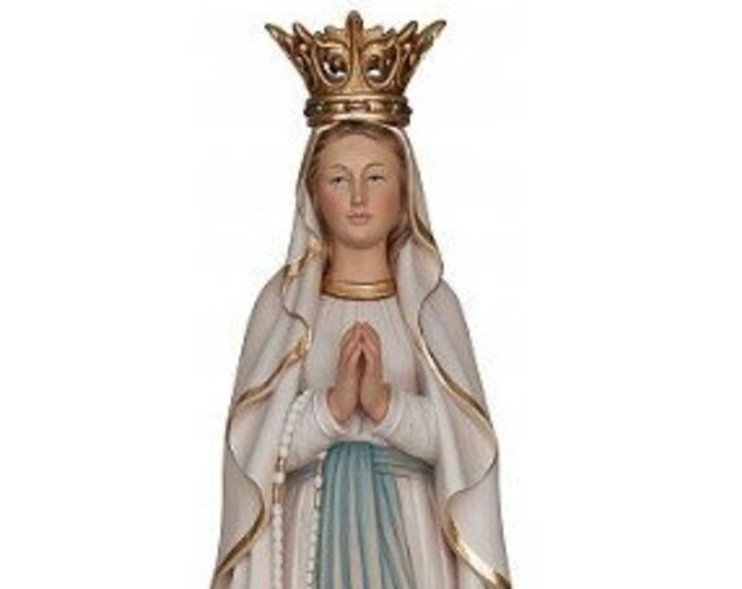 Statue of Our Lady of Lourdes carved in Val Gardena wood and hand decorated of Italian artisan production