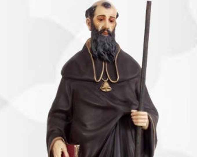 Statue of Sant' Antonio Abate cm 83 x 31 (32,67 x 12,20 inches) hand-decorated resin handcrafted production ideal for interiors and exteriors