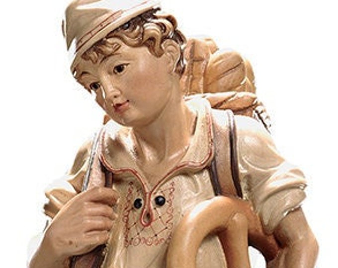 Sculpture of the Baker carved in Valgardena wood and decorated by hand, of Italian artisan production