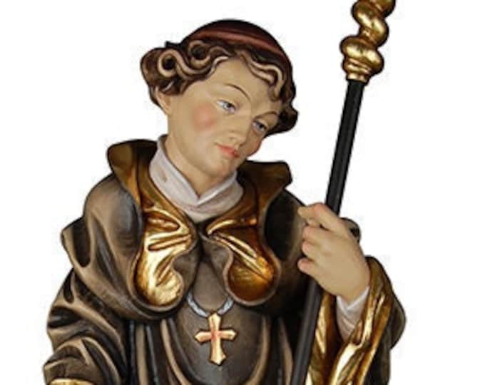 Statue of St. Benedict with snake carved in Val Gardena wood and hand decorated of Italian artisan production