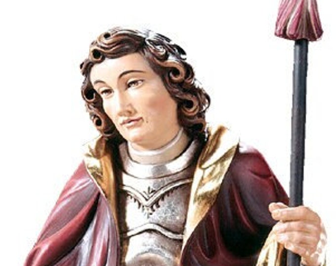 Statue of Sant' Acacio carved in wood from Valgardena and decorated by hand of Italian artisan production
