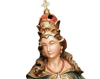 Statue of St. Helena in various sizes carved in Val Gardena wood and decorated by hand of Italian artisan production
