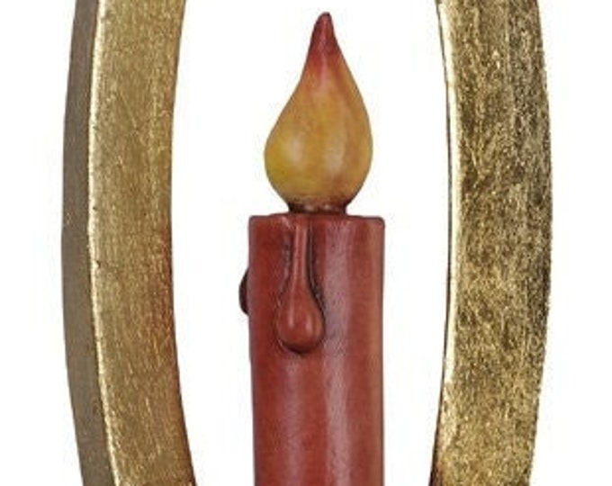 Christmas decoration with candle, carved in Valgardena wood and hand-decorated with Italian handicraft production