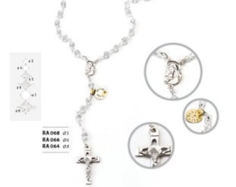 Swarovski crystal and 925 silver rosary, handcrafted in Italy, various bead sizes available