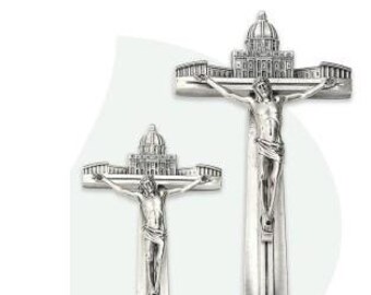 Crucifix Jubilee 2025 in oxidized metal, two sizes available, handcrafted in Italy