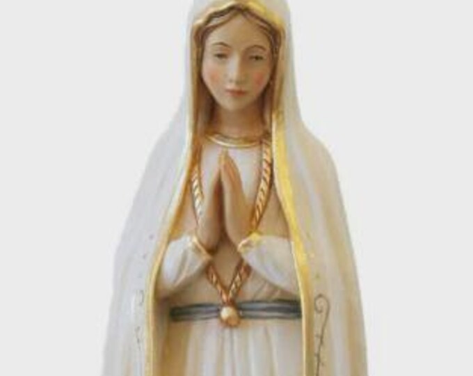 Statue of Our Lady of Fatima with three Shepherds, 60 cm (23.62 inches), hand-decorated fiberglass, Italian artisan production