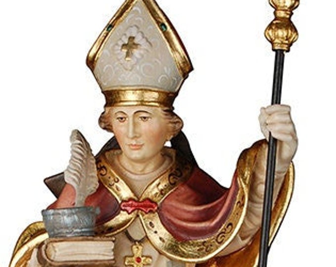 Statue of St. Alphonsus carved in wood of Valgardena decorated by hand of Italian artisan production