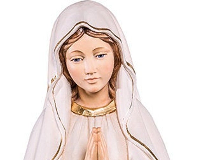 Statue of Our Lady of Lourdes carved in Val Gardena wood and hand decorated of Italian artisan production