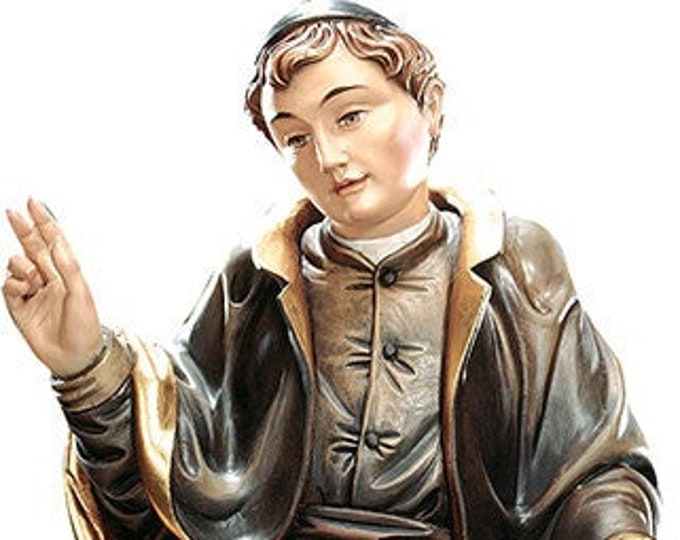 Statue of Saint Arnold Janssen carved in Valgardena wood and hand decorated, Italian artisan production
