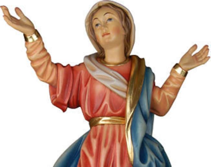 Statue Of Our Lady Immaculate Conception, Assumption carved in Valgardena wood and decorated by hand of Italian craftsmanship