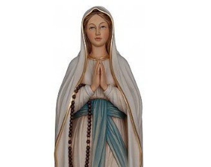 Statue of Our Lady of Lourdes carved in Val Gardena wood and hand decorated of Italian artisan production