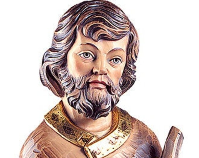 Statue of St. Joseph carved in wood from Valgardena and decorated by hand of Italian artisan production
