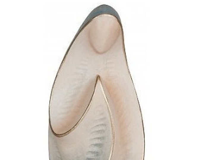 Statue of the Madonna della Meditazione, carved in Valgardena wood, hand decorated, Italian artisan production