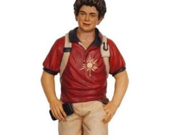Statue of San Carlo Acutis carved in Valgardena wood, hand-decorated, Italian artisan production, various sizes and decorations
