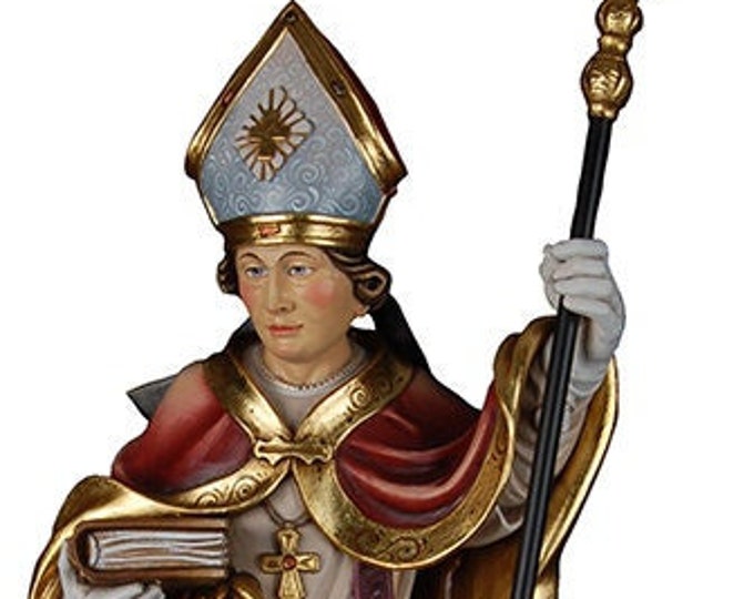Statue of Saint Anthony Mary Claret carved in Valgardena wood and hand decorated, Italian artisan production
