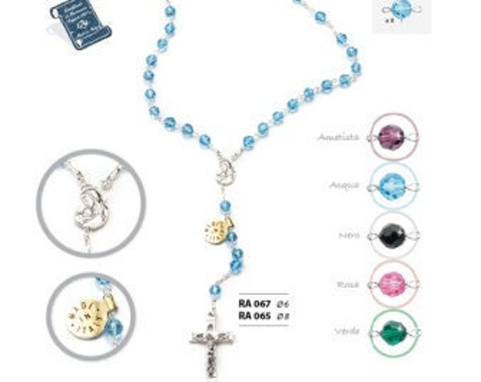 Rosary in Swarovski crystal and 925 silver, of Italian artisan production various colors available grain from 6 mm and 8 mm