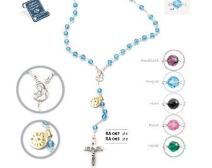 Rosary in Swarovski crystal and 925 silver, of Italian artisan production various colors available grain from 6 mm and 8 mm