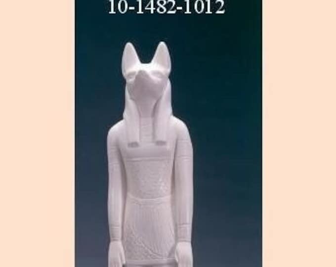 Classical Egyptian Art Sculpture "Anubis", cm 33 (13 inches) in alabaster powder, marble base, handcrafted, made in Italy