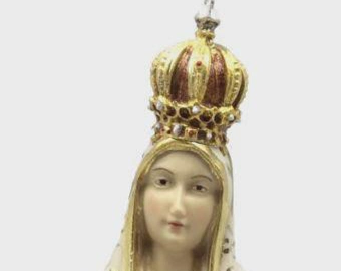 Statue of Our Lady of Fatima with crown carved in Valgardena wood, hand-decorated, Italian artisan production, various sizes