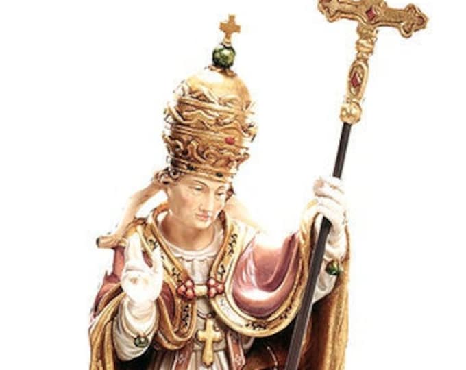 Statue of St. Alexander carved in wood from Valgardena and decorated by hand of Italian artisan production