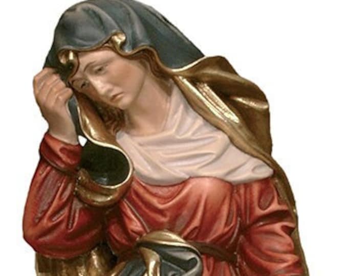 Statue of Our Lady of Sorrows, carved in Valgardena wood and hand-decorated, of Italian artisan production