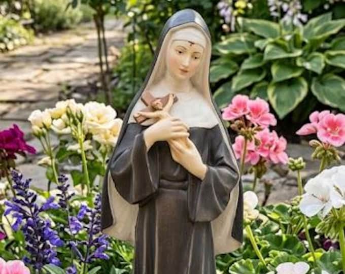 Statue of Saint Rita of Cascia 60 cm (23.62 inches) in hand-decorated fiberglass, handcrafted in Italy