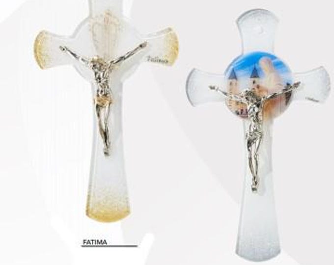 Crucifix made of Murano glass, handcrafted in Italy, various sizes available