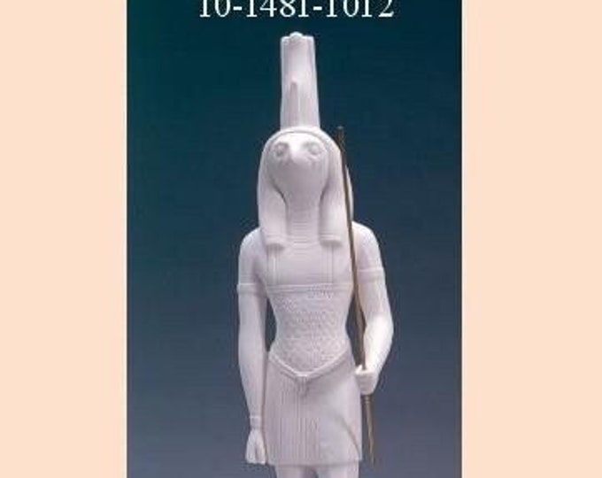 Classical Egyptian Art Sculpture "Horus", cm 34 (13.38 inches) in alabaster powder, marble base, handcrafted, made in Italy