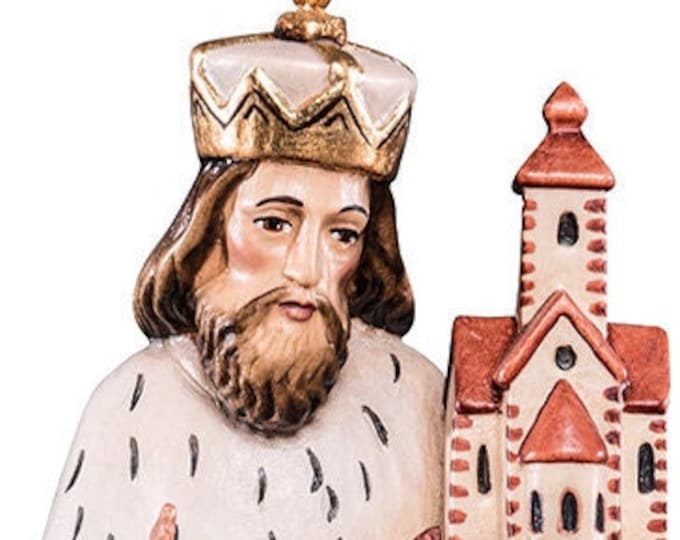 Statue of St. Leopold carved in wood from Valgardena and decorated by hand of Italian artisan production