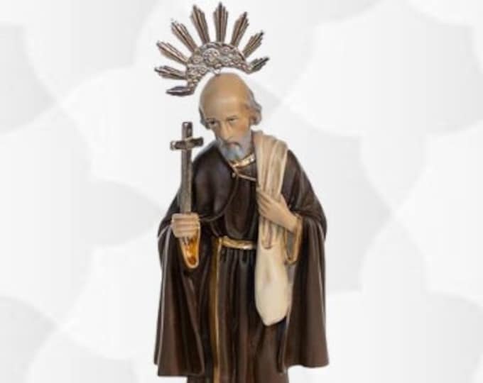 Statue of San Felice Felix 35 x 9 cm (13.77 x 3.54 inches) in hand-decorated resin, artisanal production, ideal for interiors and exteriors