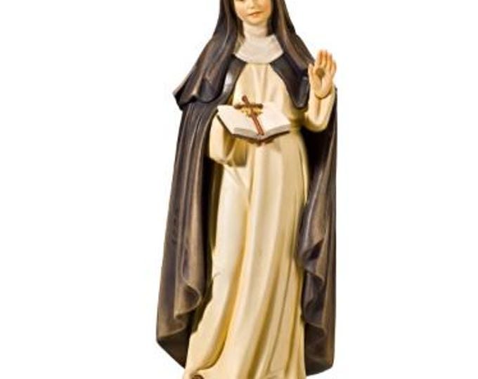 Statue of Saint Monica carved in Valgardena wood and hand-decorated, Italian artisan production, various sizes and decorations.