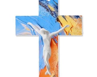 Crucifix made of Murano glass, handcrafted in Italy, various sizes available