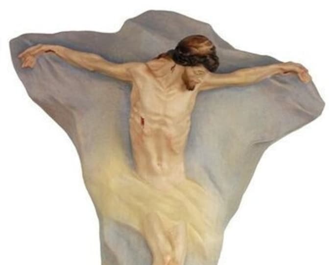 Christ of Peace Crucifix, carved in wood from Valgardena and decorated by hand, various sizes, of Italian craftsmanship