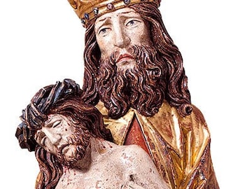 Statue of Christ the King, carved in wood from Valgardena and hand-decorated with Italian handicraft production