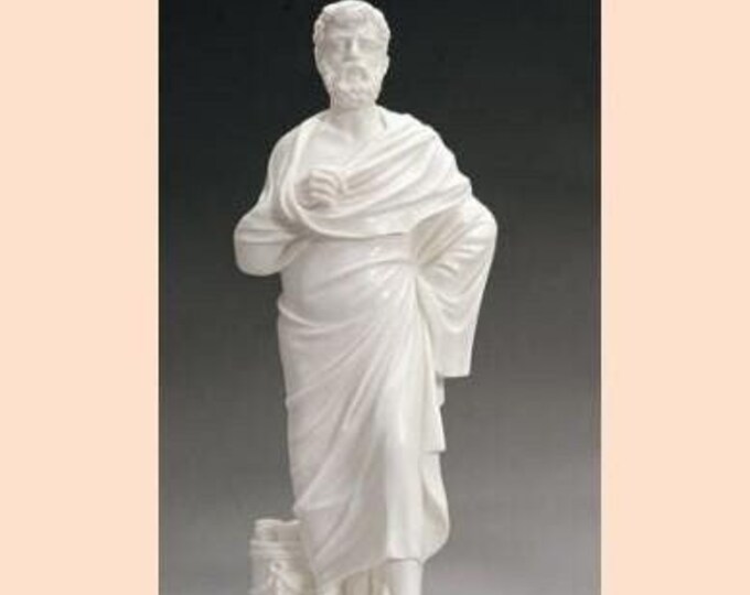 Classical sculpture Sophocles, cm 31 (12.20 inches) in alabaster powder, marble base, handcrafted, made in Italy