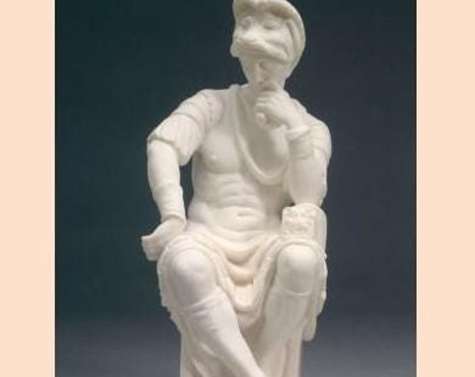 Classical sculpture "Giuliano De Medici", cm 25 (9.84 inches) in alabaster powder, marble base, handcrafted, made in Italy