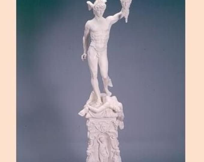 Classical sculpture "Perseus", cm 117 (46.06 inches) in alabaster powder, handcrafted, made in Italy