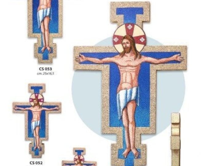 Crucifix in MDF and cementite, various sizes available, of Italian artisan production