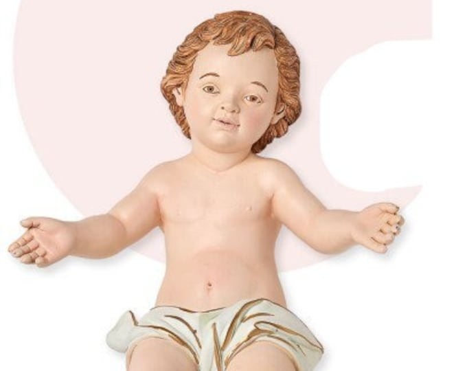 Statue of Baby Jesus in resin 40 cm (15.74 inches), finely decorated by hand, artisanal production, ideal for exteriors and interiors