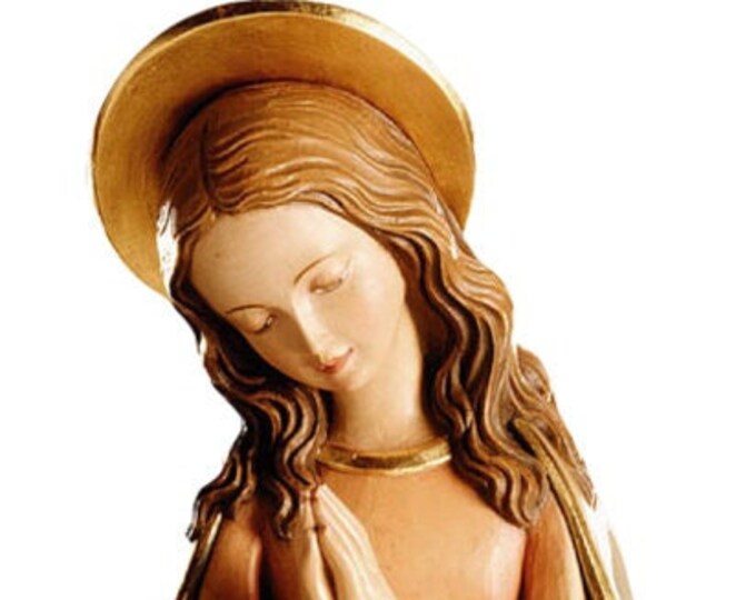 Sculpture Madonna and child to hang carved in wood of Valgardena hand-decorated handcrafted production various sizes available