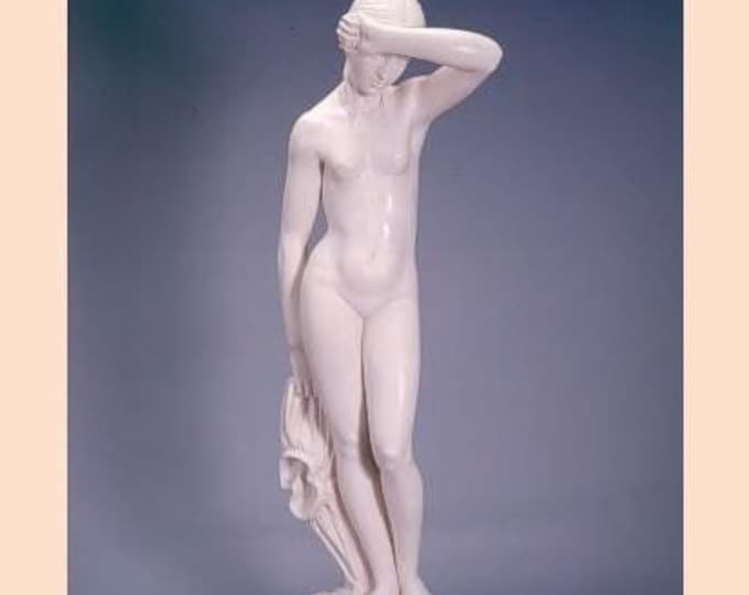 Classic sculpture "Venus", 120 cm (47.24 inches) in alabaster powder, marble base, handcrafted, made in Italy