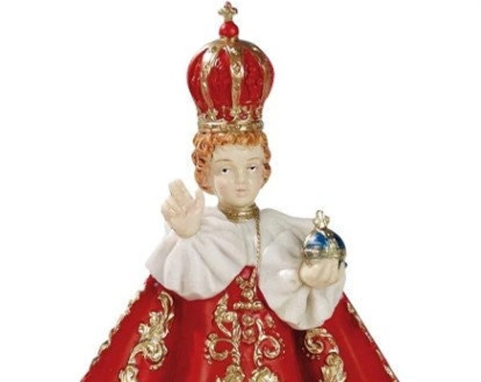 Statue of the Infant Jesus of Prague cm 18 (7,08 inches) in unbreakable PVC hand-decorated of Italian handcrafted production