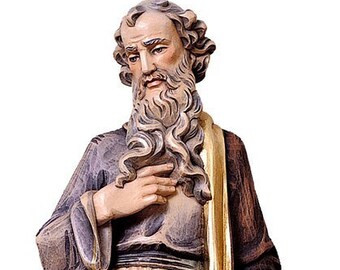 Statue of St. Paul carved in wood from Valgardena and hand-decorated with Italian handicraft production