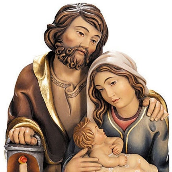 Wood Carved Holy Family Etsy