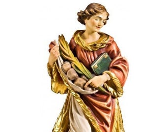 Statue of Saint Stephen carved in Valgardena wood and decorated by hand, of Italian artisan production