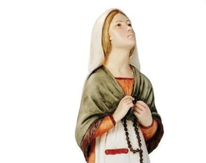 Statue of Saint Bernadette of Soubirous cm 31 (12.20 inches) in marble resin hand decorated of Italian artisan production