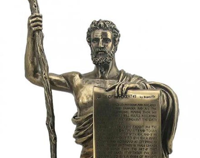 Classical sculpture Hippocrates, father of Medicine, 32 cm (12.59 inches) in bronzed resin marble, handcrafted, made in Italy