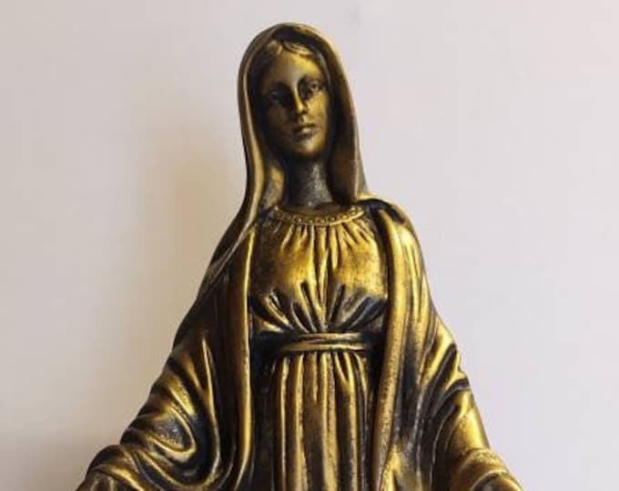 Statue of the Miraculous Madonna cm 42 (16.53 inches) in bronzed decoration resin of Italian craftsmanship
